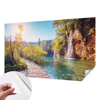 Papel de parede autocolante para sala com estampa de paisagem natural