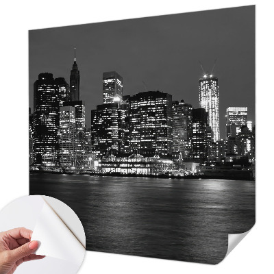 Papel de parede 3D com estampa de metrópole noturna