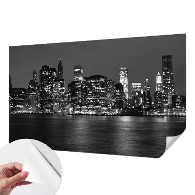 Papel de parede 3D com estampa de metrópole noturna