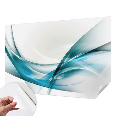 Papel de parede autocolante para quarto com padrão de ondas azuis