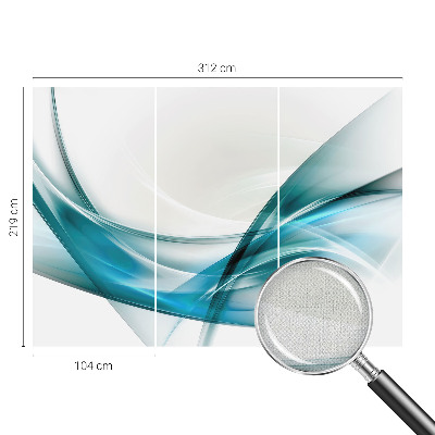 Papel de parede autocolante para quarto com padrão de ondas azuis