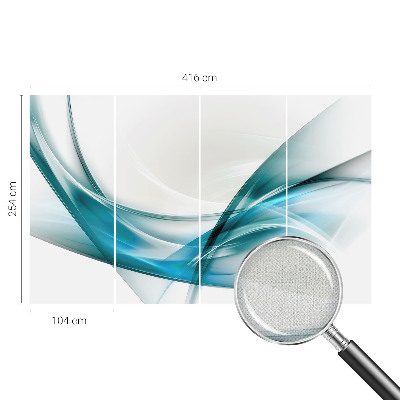 Papel de parede autocolante para quarto com padrão de ondas azuis