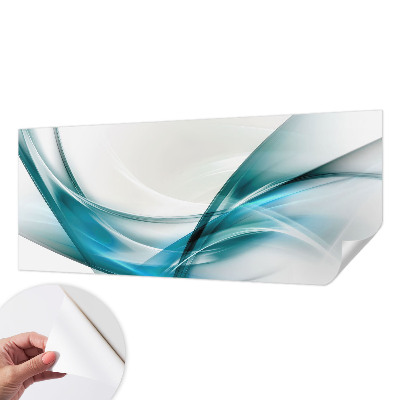 Papel de parede autocolante para quarto com padrão de ondas azuis