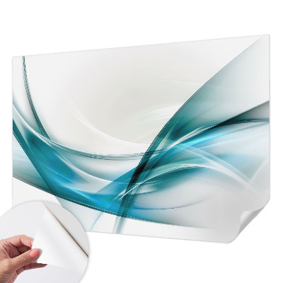 Papel de parede autocolante para quarto com padrão de ondas azuis