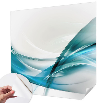 Papel de parede autocolante para quarto com padrão de ondas azuis