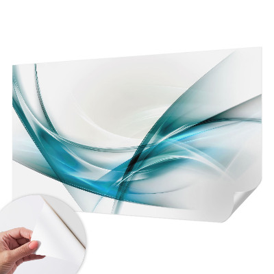 Papel de parede autocolante para quarto com padrão de ondas azuis