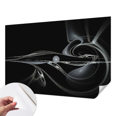 Papel de parede 3D com padrão de linhas fluidas