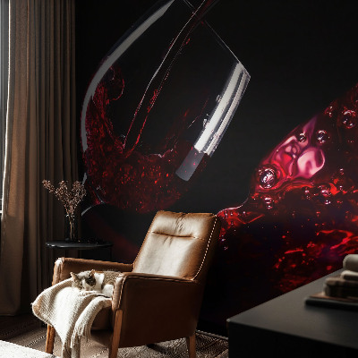 Papel de parede autocolante na cor vinho tinto