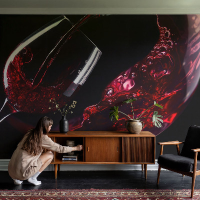 Papel de parede autocolante na cor vinho tinto