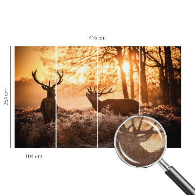 Papel de parede autocolante para quarto Veados pela manhã