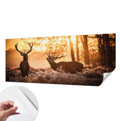 Papel de parede autocolante para quarto com estampa de veados pela manhã