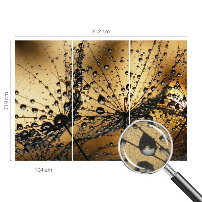 Papel de parede 3D com gotas delicadas