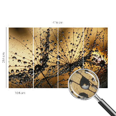 Papel de parede 3D com gotas delicadas