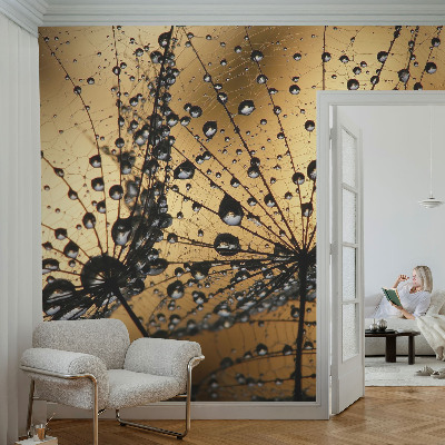 Papel de parede 3D com gotas delicadas