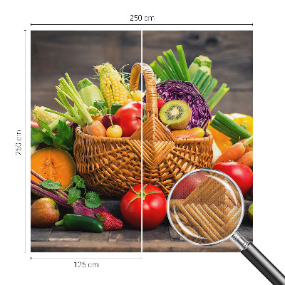 Papel de parede infantil com estampa de frutas em estilo riqueza frutada