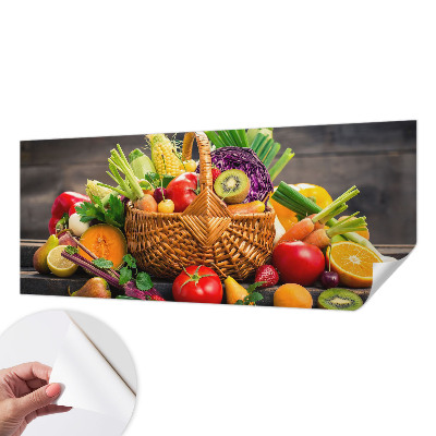 Papel de parede infantil com estampa de frutas em estilo riqueza frutada