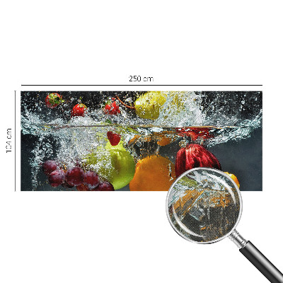 Papel de parede autocolante para quarto com estampa de frutas flutuando na água