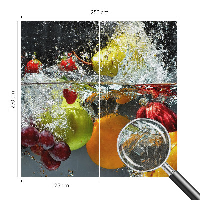 Papel de parede autocolante para quarto com estampa de frutas flutuando na água