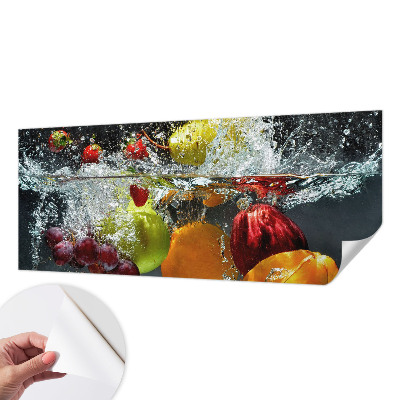 Papel de parede autocolante para quarto com estampa de frutas flutuando na água