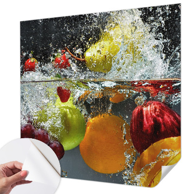 Papel de parede autocolante para quarto com estampa de frutas flutuando na água