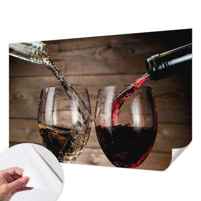 Papel de parede autocolante para sala com padrão de taças de vinho