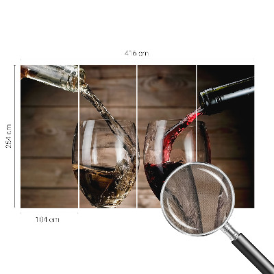 Papel de parede autocolante para sala com padrão de taças de vinho