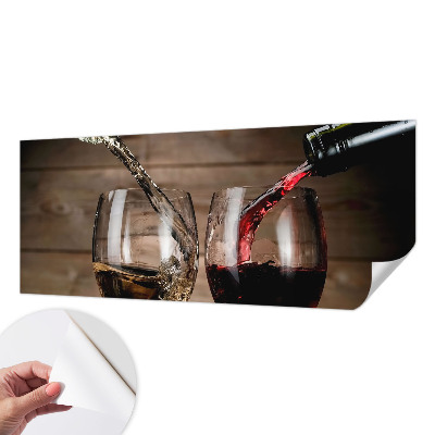 Papel de parede autocolante para sala com padrão de taças de vinho