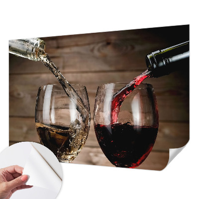 Papel de parede autocolante para sala com padrão de taças de vinho