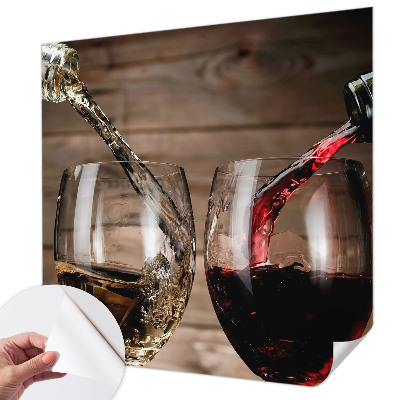 Papel de parede autocolante para sala com padrão de taças de vinho
