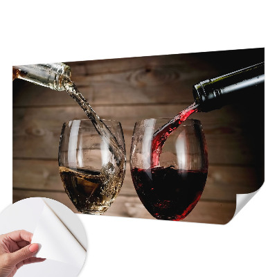 Papel de parede autocolante para sala com padrão de taças de vinho