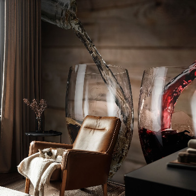 Papel de parede autocolante para sala com padrão de taças de vinho