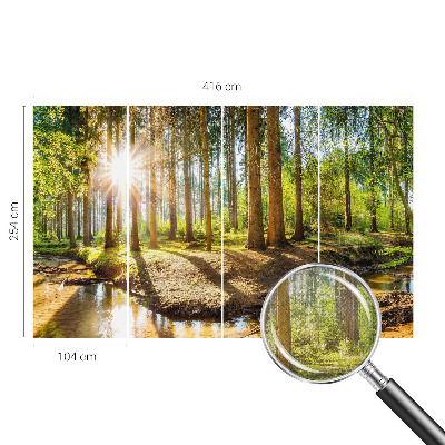 Papel de parede autocolante para sala Idílio na floresta