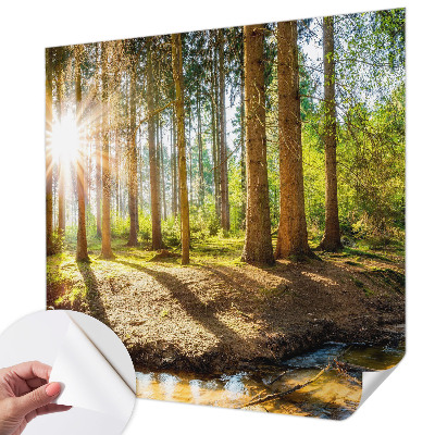 Papel de parede autocolante para sala Idílio na floresta