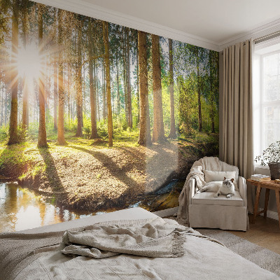 Papel de parede autocolante para sala Idílio na floresta
