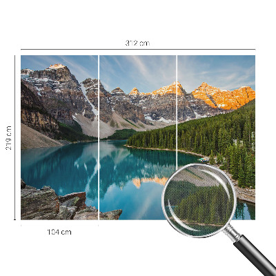 Papel de parede autocolante para quarto Reflexo da montanha