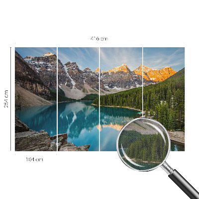 Papel de parede autocolante para quarto Reflexo da montanha