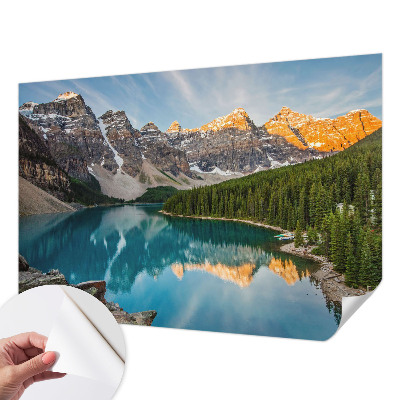 Papel de parede autocolante para quarto Reflexo da montanha