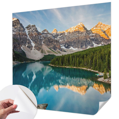 Papel de parede autocolante para quarto Reflexo da montanha