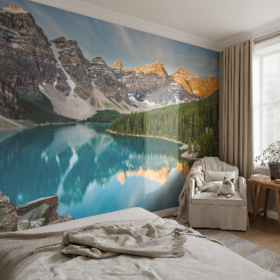 Papel de parede autocolante para quarto Reflexo da montanha