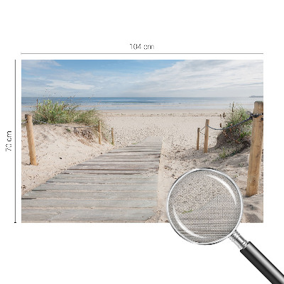 Autocolante de parede fotográfico com estampa de passarela de madeira