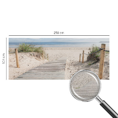 Autocolante de parede fotográfico com estampa de passarela de madeira