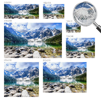 Papel de parede 3D com paisagem montanhosa
