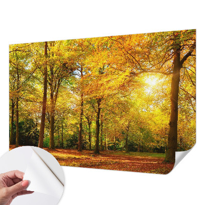 Papel de parede para criança com padrão de folhas douradas
