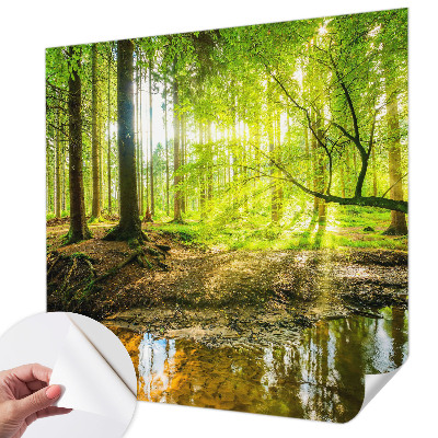Papel de parede autocolante para sala com paisagem verde