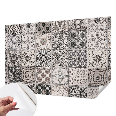 Papel de parede 3D com padrões de azulejos