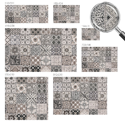 Papel de parede 3D com padrões de azulejos