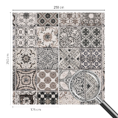 Papel de parede 3D com padrões de azulejos