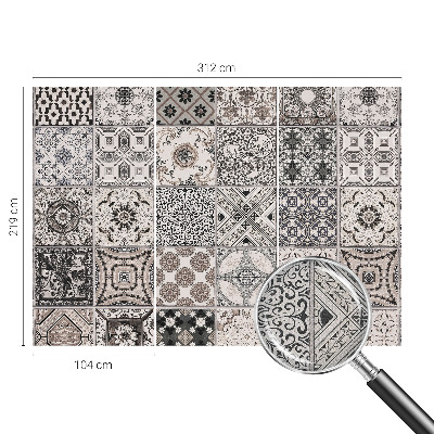 Papel de parede 3D com padrões de azulejos
