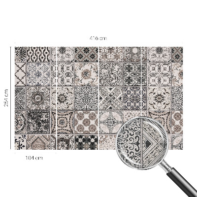 Papel de parede 3D com padrões de azulejos
