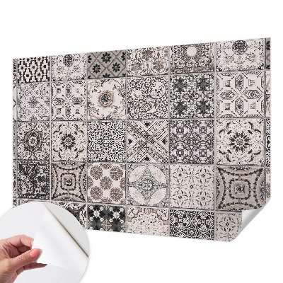 Papel de parede 3D com padrões de azulejos